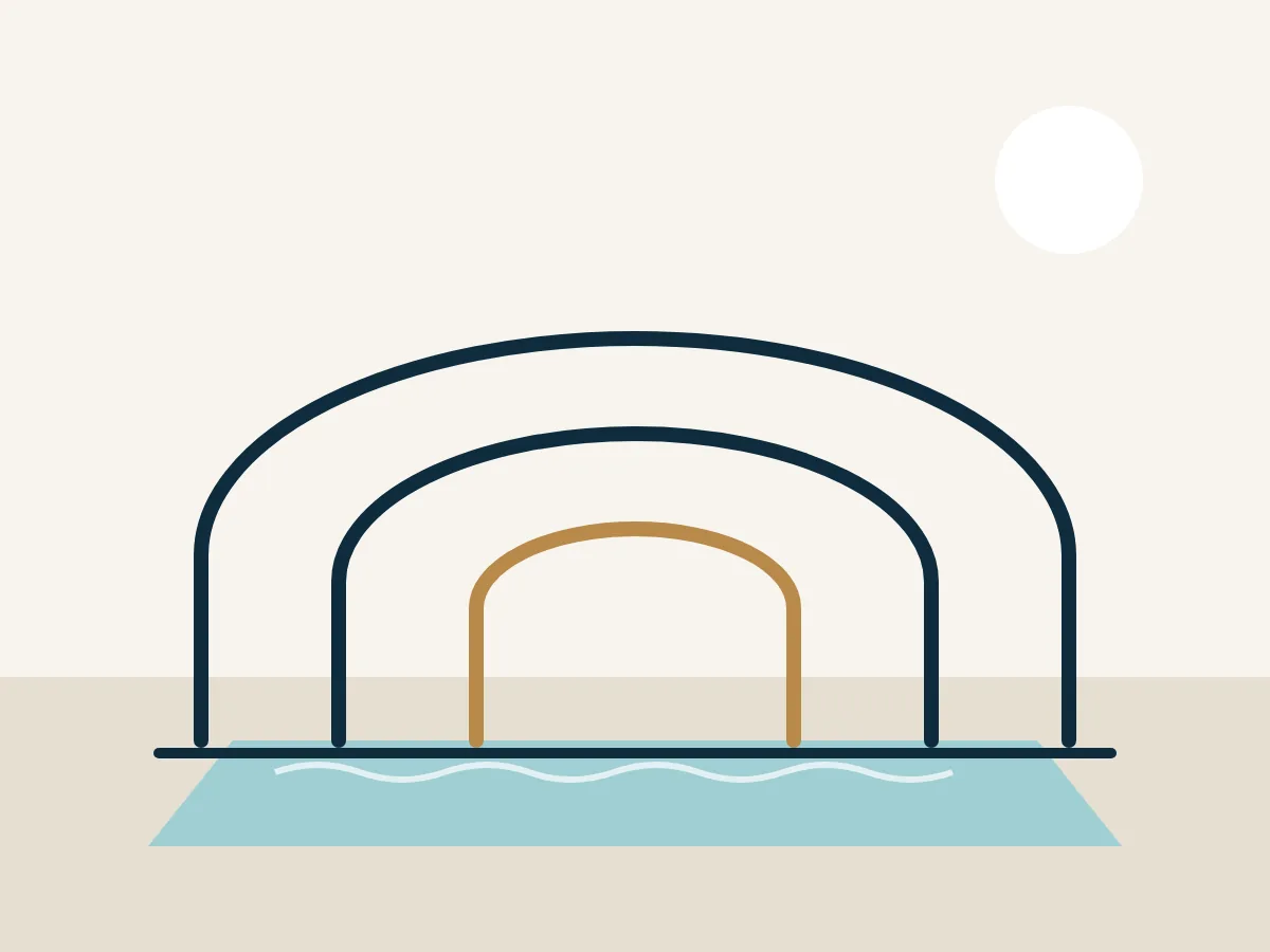 Illustration d’un abri de piscine télescopique